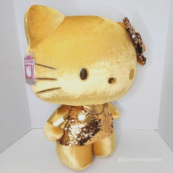 HELLO KITTY 😺 24" Gold Sequin ✨️ Limited Edition Sanrio Plush 1 of 3k ☆ NWT ☆ - Picture 7 of 9